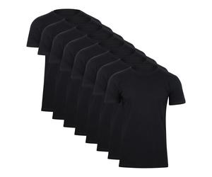 Paolo Renzo® Rundhals T-Shirt 2/4 oder 8 Stück - Größen M, L, XL, XXL, 3XL - Schwarz / XL / 8