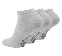 Paolo Renzo Sneaker Socken Damen & Herren aus Baumwolle 3 Paar Unisex Sneakersocken Kurze Socken OEKO-TEX Standard 100 Größe 39/42 Grau