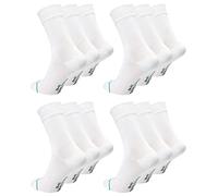 Paolo Renzo Unisex Bambus Business Socken 12 Paar Bambussocken für Damen und Herren Geruchshemmend Größe 39/42 Weiß