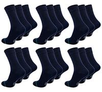 Paolo Renzo Unisex Bambus Business Socken 18 Paar Bambussocken für Damen und Herren Geruchshemmend Größe 39/42 Marineblau