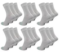 Paolo Renzo Unisex Bambus Business Socken 18 Paar Bambussocken für Damen und Herren Geruchshemmend Größe 35/38 Hellgrau