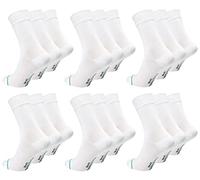 Paolo Renzo Unisex Bambus Business Socken 18 Paar Bambussocken für Damen und Herren Geruchshemmend Größe 43/46 Weiß