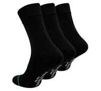 Paolo Renzo Unisex Bambus Business Socken 3 Paar Bambussocken für Damen und Herren Geruchshemmend Größe 35/38 Schwarz