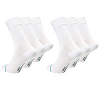 Paolo Renzo Unisex Bambus Business Socken 6 Paar Bambussocken für Damen und Herren Geruchshemmend Größe 35/38 Weiß