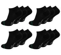 Paolo Renzo® Unisex Bambus Sneaker 3/6/12/18 oder 36 Paar - Größen 35/38, 39/42 und 43/46 - Schwarz / 35-38 / 12