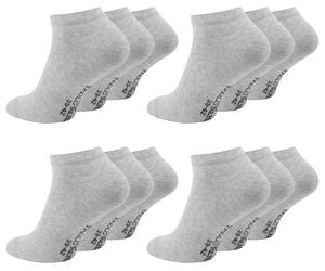 Paolo Renzo® Unisex Sneaker Baumwolle 3/6/12/18 oder 36 Paar - Größen 35/38, 39/42 und 43/46 - Grau / 39-42 / 12