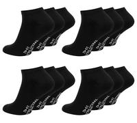 Paolo Renzo® Unisex Sneaker Baumwolle 3/6/12/18 oder 36 Paar - Größen 35/38, 39/42 und 43/46 - Schwarz / 35-38 / 12