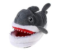 Paowsietiviity Niedliche Plüsch-Hausschuhe in Haifisch-Form, Hausschuhe, Hausschuhe, Hausschuhe, lustige Schuhe, grau, Medium