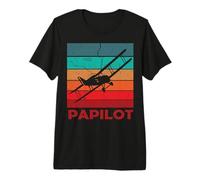 Papa und Pilot Kapitän Retro Papi Vatertag Flugzeug Papilot Premium T-Shirt