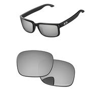 PapaViva Ersatzgläser für Oakley Holbrook OO9102 55 mm Sonnenbrille, Chrom, Silber, polarisiert