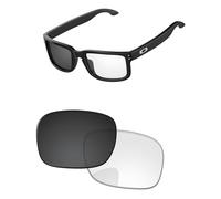 PapaViva Ersatzgläser für Oakley Holbrook OO9102 55 mm Sonnenbrille, Eclipse Gray Photochromic, Holbrook