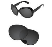 PapaViva Ersatzgläser kompatibel mit Ray-Ban Jackie Ohh II RB4098 60 mm Sonnenbrille, Solides Schwarz, Jackie Ohh II RB4098 60mm