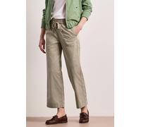 Paperbag-Hose STREET ONE, Damen, Gr. 42, Länge 28, cobble stone, Web, Obermaterial: 98% Baumwolle, 2% Elasthan, unifarben, loose fit knöchelfrei, Hosen Paperbag-Hose, mit elastischem Bund (62077809-42