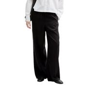 Paperbag-Hose TOM TAILOR DENIM, Damen, Gr. S (36), N-Gr, schwarz (deep schwarz), Obermaterial: 100% Lyocell, unifarben, weit knöchellang, Hosen Paperbag-Hose, mit Taschen (11576856-S)