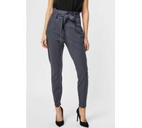 Paperbag-Hose VERO MODA "VMEVA HR LOOSE PAPERBAG PANT GA NOOS", Damen, Gr. L (40), Länge 32, blau (ombre blau), Milano Rib, Obermaterial: 65% Viskose, 30% Nylon, 5% Elasthan, unifarben, loose fit knöc