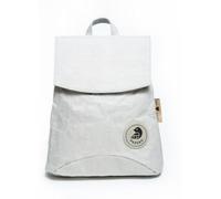 PAPERO® 3 in 1 Rucksack aus Kraft Papier - SALAMANDER - wasserfester & robuster kleiner Daypack , MINIMALISTISCH , Umhängetasche, Messenger, Handtasche & veganem Leder - für Alltag | nachhaltig (grau)