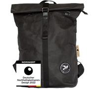 Papero ® Rolltop Rucksack Damen & Herren Cougar aus Kraft Papier- Roll Top Backpack - Lässige Rucksäcke für Freizeit, Uni & Schule, wasserabweisend, reißfest für 17 Zoll Laptop 22L (schwarz, 18 L)