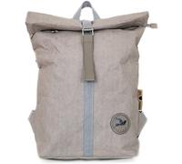 Papero ® Rolltop Rucksack Damen & Herren Cougar mini aus Kraft Papier- klein Backpack - Lässige Rucksäcke für Freizeit, wasserabweisend, reißfest, für 14 Zoll Laptopfach (grau, 13 L)