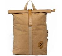 Papero ® Rolltop Rucksack Damen & Herren Cougar mini aus Kraft Papier- Roll Top Backpack - Lässige Rucksäcke für Freizeit, wasserfest - reißfest für 14 Zoll Laptopfach (hellbraun, 13 L)