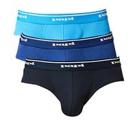 papi Herren Baumwolle Low Rise Slip 3er Pack Unterwäsche, Hellblau/Kobalt/Marineblau, Small