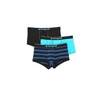 Papi Herren Stilvolle Brasilianische Einfarbige und Bedruckte Unterhosen (3er-Pack Herrenunterwäsche) Badehose, schwarz/türkis, X-Large