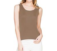 Paradise Silk Ärmelloses Damen-Tanktop aus 100 % Seidenstrick, camel, M