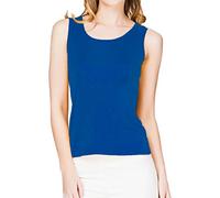Paradise Silk Ärmelloses Damen-Tanktop aus 100 % Seidenstrick, ozeanblau, M