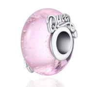 PARCOM Murano Glass 925 Sterling Silver Charms for Bracelets Dangle Pendant Beads, Round Charms fit for Pandora Bracelet for Mother's Day Christmas Birthday Gift