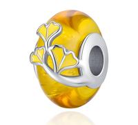 PARCOM Murano Glass 925 Sterling Silver Charms for Bracelets Dangle Pendant Beads, Round Charms fit for Pandora Bracelet for Mother's Day Christmas Birthday Gift