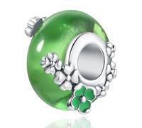 PARCOM Murano Glass 925 Sterling Silver Charms for Bracelets Dangle Pendant Beads, Round Charms fit for Pandora Bracelet for Mother's Day Christmas Birthday Gift