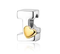 PARCOM S925 Sterling Silver Charms for Bracelets and Necklaces,Letter Charms A-Z for Bracelet Necklace with Golden Heart Initial Beads Pendant Jewelry Bracelets for Women Birthday Ceremony Christmas