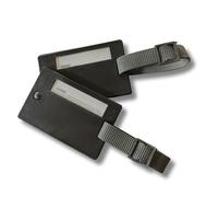 PARENCE.- Set mit 2 Kofferanhängern mit Adressabdeckung - Langlebiger Kofferanhänger aus Kunststoff | verstellbare Gurte für Rucksack, Gepäck, Reisetasche | Datenschutzerklärung | Schwarz