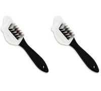 PARENCE.- Wildleder-Schuhreinigungsbürste mit Griff - 4 Seiten Multifunktion: Kupferdraht, TPR, Grübchen, Borsten - Wildleder-Pflegebürste, Nubuk, Wildleder - Schuhzubehör 15x4cm (Packung mit 2)