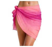 Pareo Damen Strand Wrap Sarong Bunte Sheer Bikini Cover Up Wickelrock Sarong Tuch Sexy Pareos Strandtuch Strandkleid Tücher Sommer Strandrock Urlaub Bademode Badeanzug Cover Ups