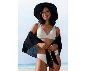 Pareo LASCANA "Modetuch", Damen, schwarz, Stoff, Polyester, unifarben, Modetücher, Strandtuch, sommerlicher Poncho, Überwurf (18989435-0) schwarz