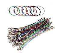 PARFCOSchlüsselring Drahtseil, 56 Stücke Groß, Edelstahl, Nylon Beschichtete, Bunt für Gepäckanhänger, Taschenlampen, ID Tag Wächter