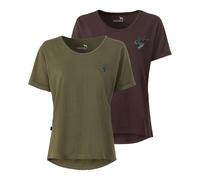 Parforce Essential Damen T-Shirts 2er-Pack Oliv/Braun (Größe: L) 40 grün