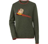 Parforce Tradition Damen Pullover mit Fasanenmotiv Oliv (Größe: 42) 42 grün