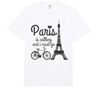 Paris is Calling and I Must Go France Eiffelturm Bike Geschenk Comfort Colors Adult Heavyweight T-Shirt