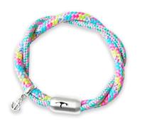 Paris Montana Das Original Anker-Boho Segeltau-Armband, Zweireihig Geflochten, Unisex, Gravur, Anhänger, Magnetverschluss, Durchmesser 8mm Ø (19.0 Zentimeter)