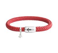 Paris Montana • Das Original Anker Gravur Segeltau Unisex Armband Mit Anker Anhänger Unisex Geflochten Handmade Hochwertiger Magnetverschluss Durchmesser 8mm (Rot, 20.00 CM)