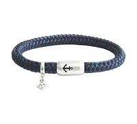 Paris Montana • Das Original Anker Gravur Segeltau Unisex Armband Mit Anker Anhänger Unisex Geflochten Handmade Hochwertiger Magnetverschluss Durchmesser 8mm (Marine-Blau, 23.00 CM)