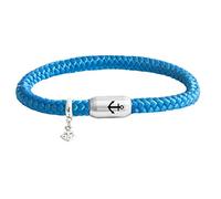 Paris Montana • Das Original Anker Gravur Segeltau Unisex Armband Mit Anker Anhänger Unisex Geflochten Handmade Hochwertiger Magnetverschluss Durchmesser 8mm (Royal-Blau, 23.00 CM)