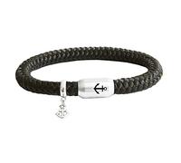 Paris Montana • Das Original Anker Gravur Segeltau Unisex Armband Mit Anker Anhänger Unisex Geflochten Handmade Hochwertiger Magnetverschluss Durchmesser 8mm (Schwarz, 22.00 CM)
