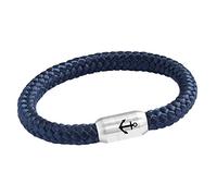 Paris Montana Das Original Anker Gravur Unisex Segeltau Armband Geflochten Handmade Hochwertiger Magnetverschluss 8mm Durchmesser (Marine-Blau, 23.00 CM)