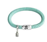 ⚓ Paris Montana ⚓ Das Original Buddha Om Segeltau Armband Anhänger Unisex Geflochten Mit Gravur Handmade Hochwertiger Magnetverschluss Durchmesser 8mm (Mint, 21)