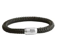 Paris Montana Das Original Ibiza Koordinaten Segeltau Armband Geflochten Mit Insel Gravur Handmade Hochwertiger Magnetverschluss 8mm Durchmesser (Schwarz, 19.00)