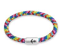 Paris Montana • Das Original Rainbow-Regenbogen-Segeltau-Armband, Unisex, Gravur: LGBT, Sylt, Anker oder Ibiza, Magnetverschluss, Durchmesser 6mm Ø (Rainbow - Anker, 19.00 CM)
