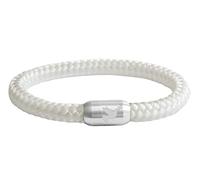 Paris Montana Friedenstaube Gravur Unisex Segeltau Armband Damen Herren Geflochten Handmade Hochwertiger Magnetverschluss 8mm Durchmesser (Weiß, 21)