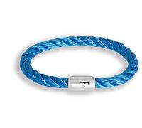 Paris Montana La pulsera original de Sylt de cuerda náutica - The Legend - Estable trenzado con grabado hecho a mano con cierre magnético de 8 mm de diámetro, 19 cm - 24 cm, Acero
